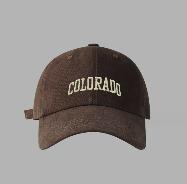 New ADO letters embroidered brushed peaked cap (322 brown)