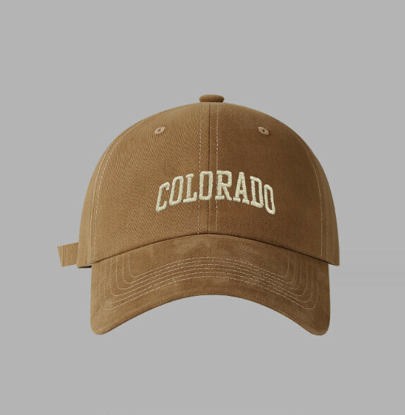 New ADO letter embroidered brushed peaked cap (322 ginger)
