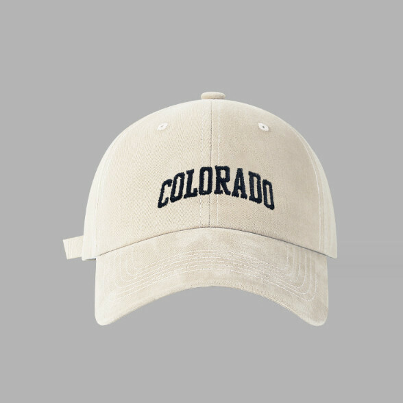 New ADO letter embroidered brushed peaked cap (322m white)