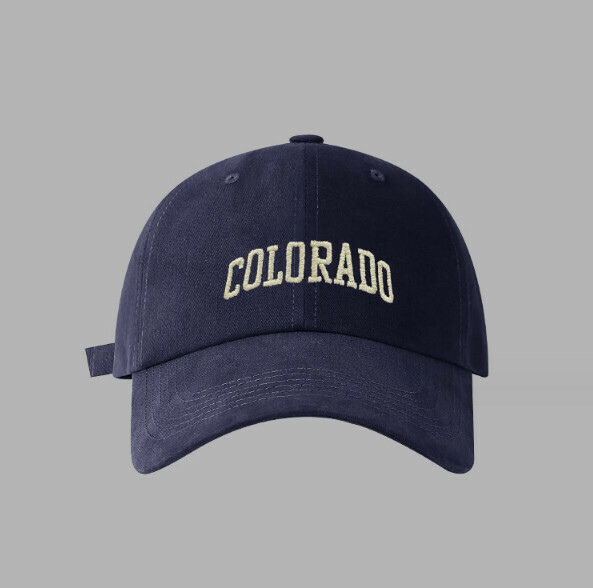 New ADO letter embroidered brushed peaked cap (322 navy blue)