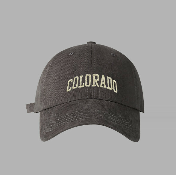 New ADO letter embroidered brushed peaked cap (322 dark gray)