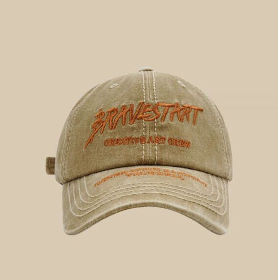 New retro letter embroidery duck tongue Yang (429 khaki)