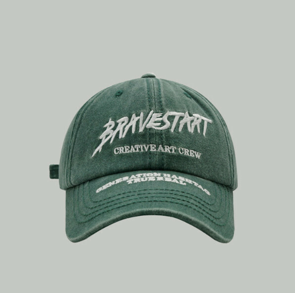 New retro letter embroidery duck tongue Yang (429 dark green)