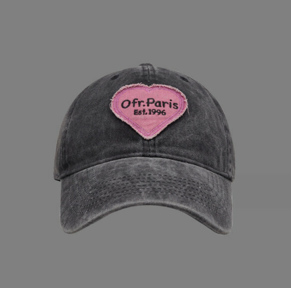 New love washed denim cap (413CHT black)