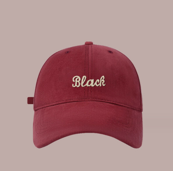 New Bea letter embroidered brushed peaked cap (G92 red)
