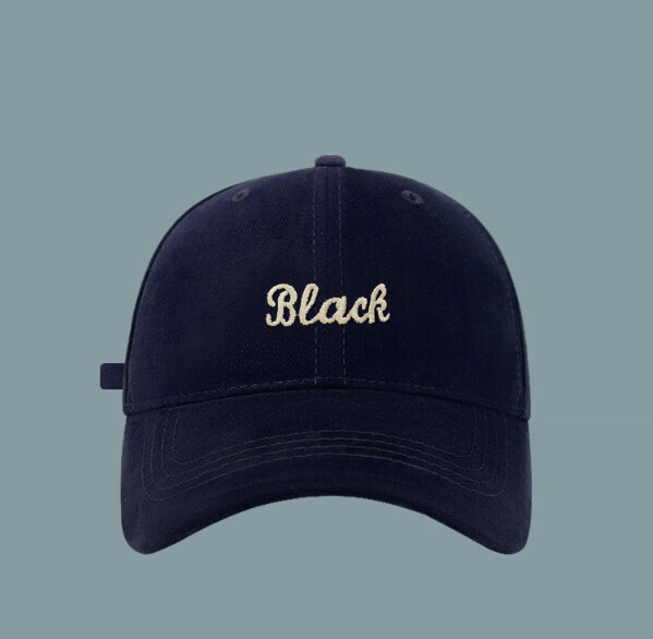 New Bea letter embroidered brushed peaked cap (G92 navy blue)
