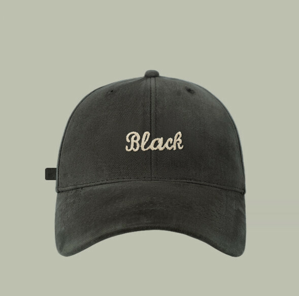 New Bea letter embroidered brushed peaked cap (G92 dark gray)