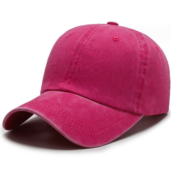 New retro distressed washed denim cap (JX168 rose red)