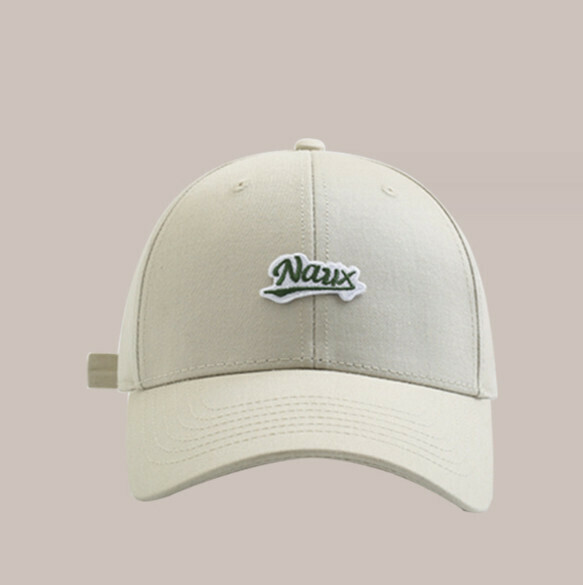 New retro patch Naux embroidered soft top cap (359CHT beige)