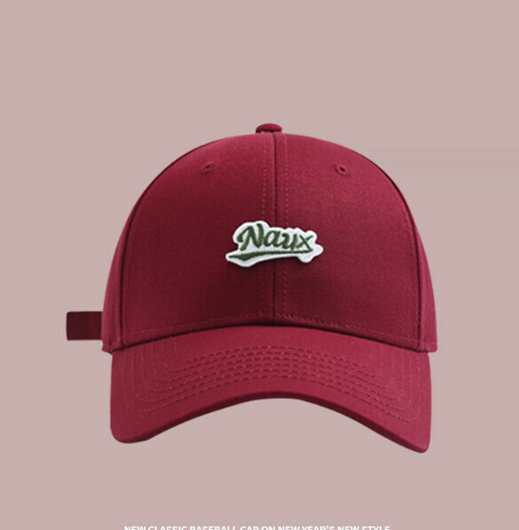 New retro patch Naux embroidered soft top cap (359CHT red)