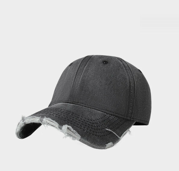Hot Recommended Retro Aged Light Board Washed Edged Peaked Cap (415 Black)