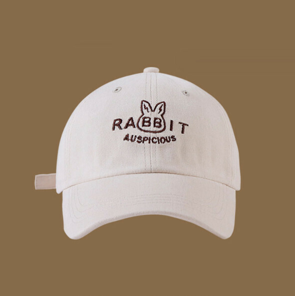 Hot recommendation RABBIT embroidered soft top cap (381 beige)