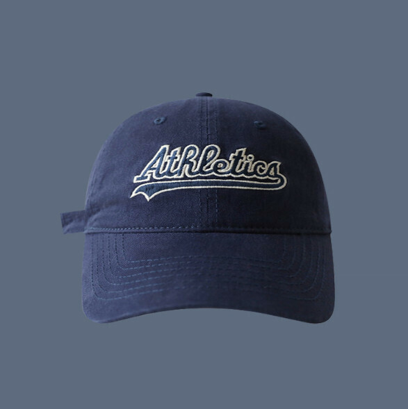 Hot recommended AtR letter embroidered soft top peaked cap (393 navy blue)