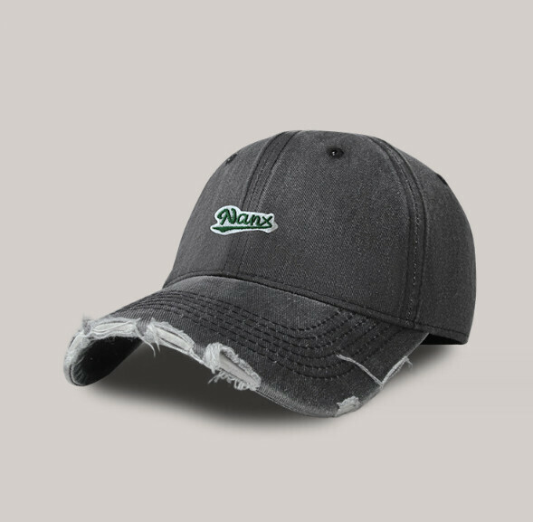 Recommended retro ripped denim cap (11CHT black)