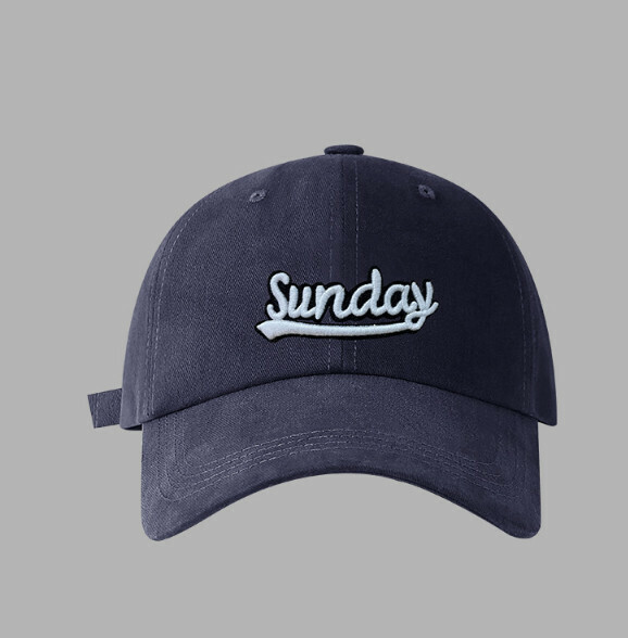 Hotly recommended day letter embroidered brushed soft top cap (337 navy blue)
