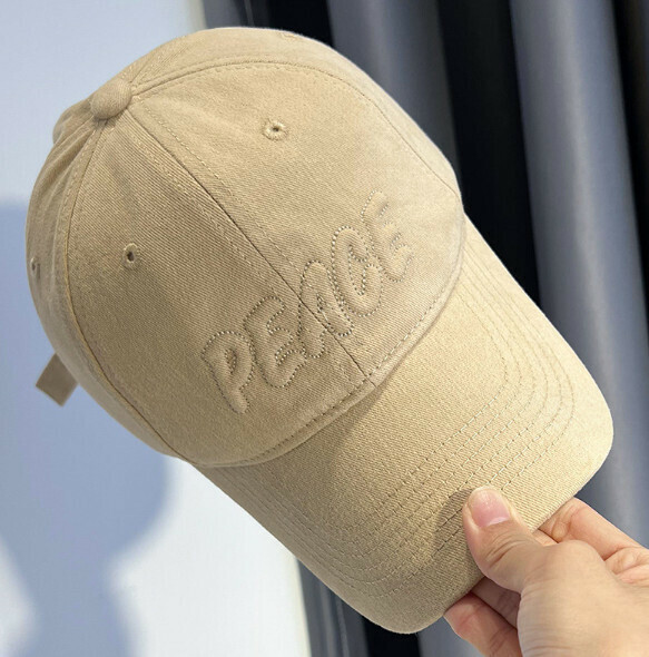 Popular PEA letter embroidered peaked cap (509 khaki)