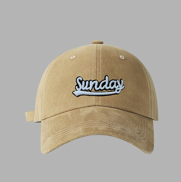 Hotly recommended day letter embroidered brushed soft top cap (337 khaki)