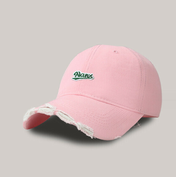 Hot Recommended Retro Ripped Denim Peaked Hat (411CHT Pink)