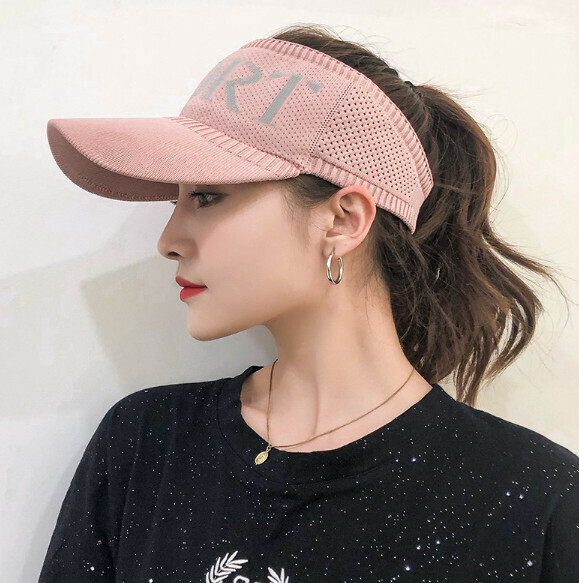 Hotly recommended letter hollow top sun visor cap (874-24SPORT model - pink)