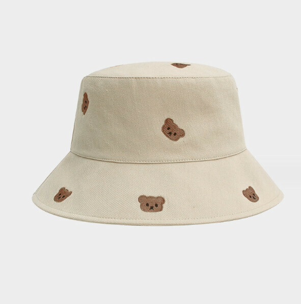 Hot Recommended Cartoon Embroidered Bucket Hat (E-342 Beige)