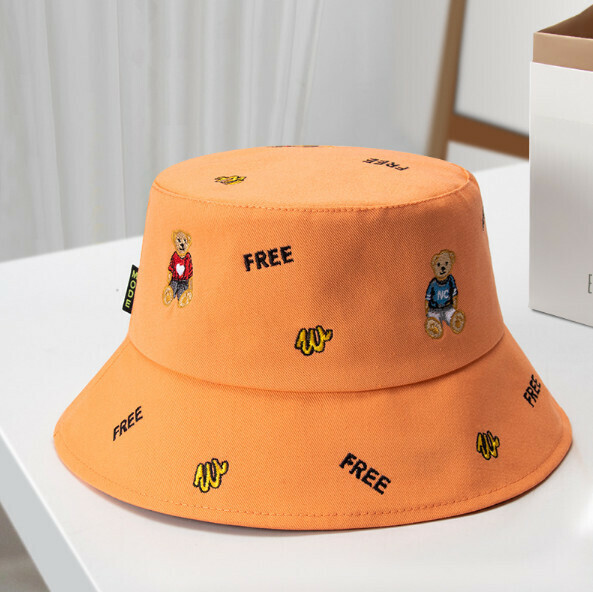 Hot Recommended Cartoon Embroidered Bucket Hat (E-249 Orange)