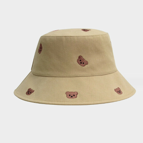 Hot Recommended Cartoon Embroidered Bucket Hat (E-342 Khaki)