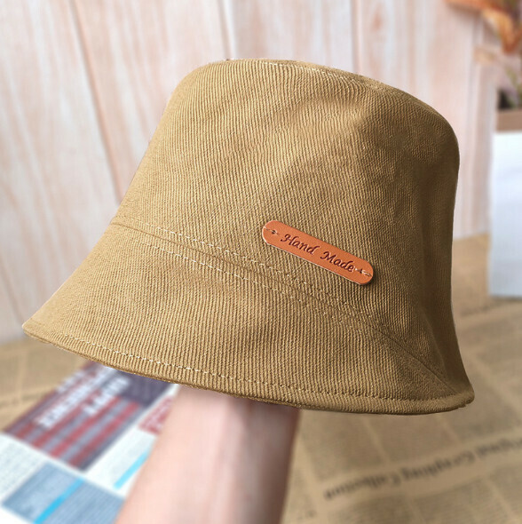 Popular sunshade and versatile fisherman hat (E-183 beveled leather label-khaki)