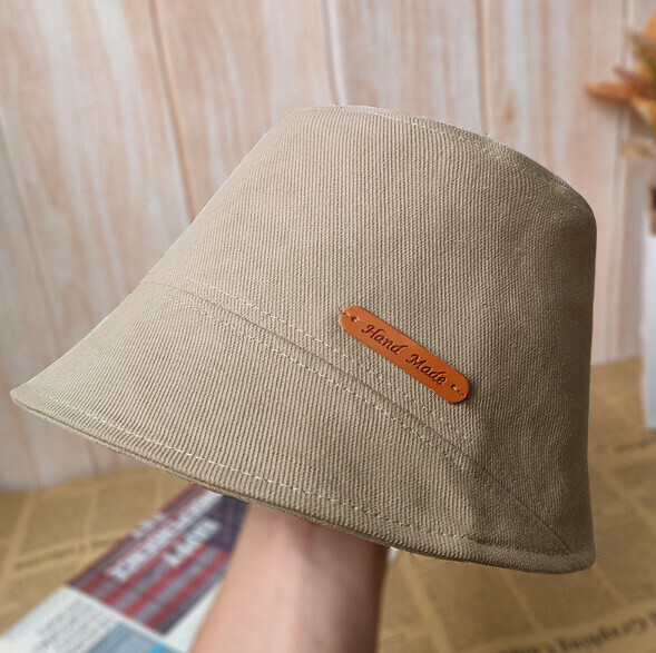 Popular sunshade and versatile fisherman hat (E-183 beveled leather label-beige)