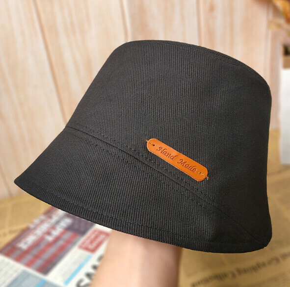 Popular sunshade and versatile fisherman hat (E-183 beveled leather label-black)