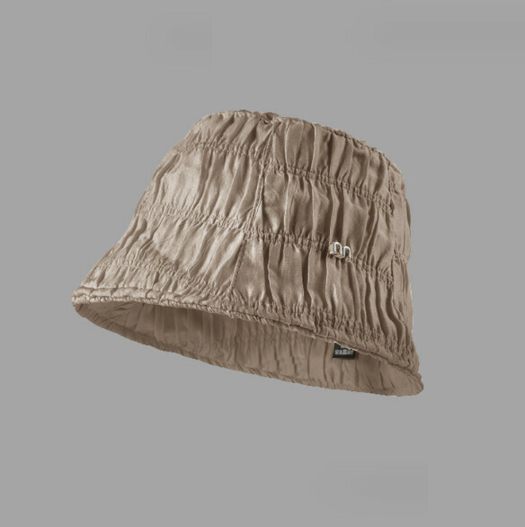 Hot Recommended Pleated M Letter Bucket Hat (E-539 Khaki)
