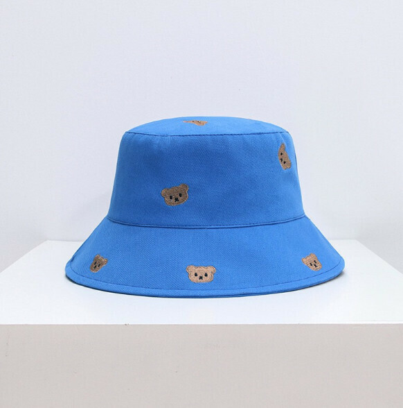Hot Recommended Cartoon Embroidered Bucket Hat (E-342 Blue)