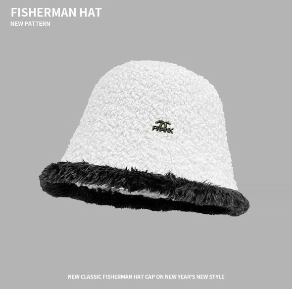 Hot recommended lambswool knitted bucket hat (E-573 white)