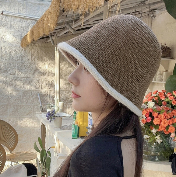 Hot Recommended Warm and Fashionable Knitted Fisherman Hat (E-511 Brown)
