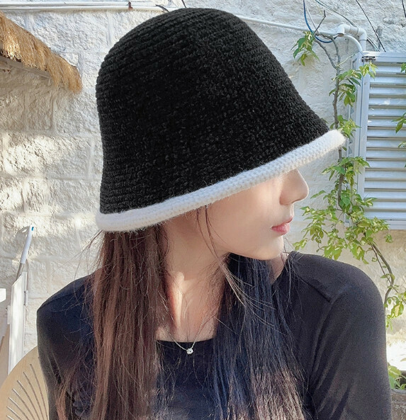 Hot recommended warm and fashionable knitted fisherman hat (E-511 black)