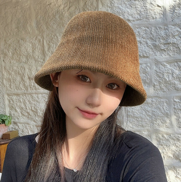 Hotly recommended chenille bucket bucket hat (E-510CHT khaki)