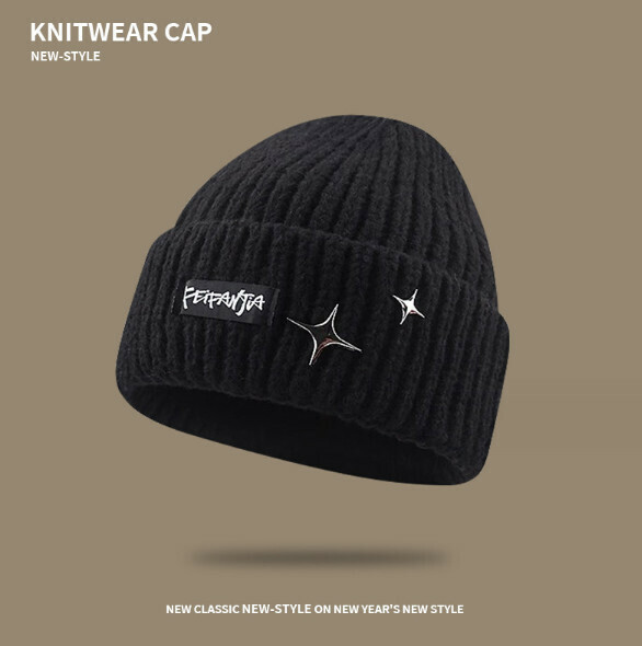 Hot recommendation fashion letter knitted hat (A-499 black)