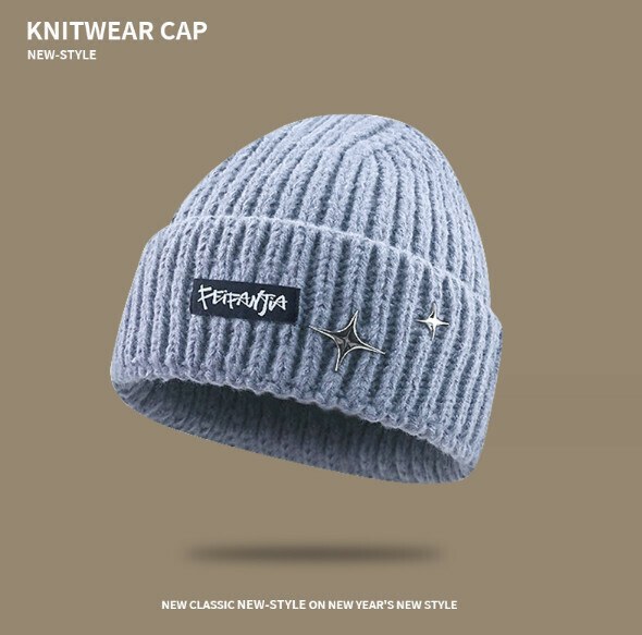 Popular fashion letter knitted hat (A-499 dark gray)