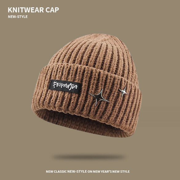 Popular fashion letter knitted hat (A-499 brown)