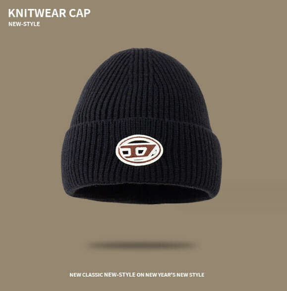 Popular fashion letter knitted hat (A-498 black)