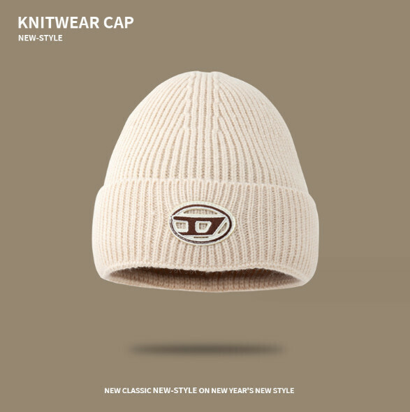 Popular fashion letter knitted hat (A-498 beige)