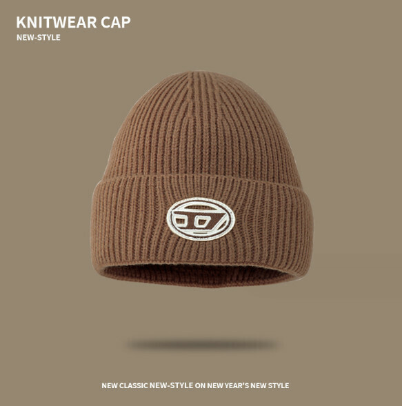 Popular fashion letter knitted hat (A-498 brown)