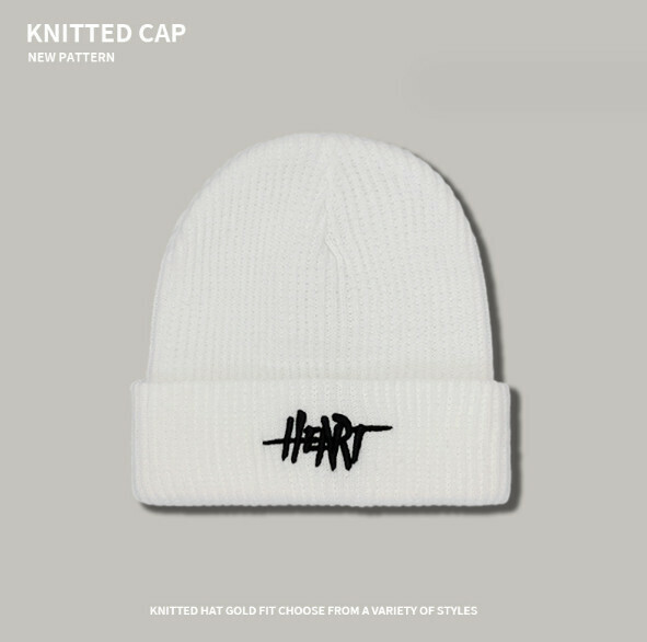 Popular letter embroidered knitted hat (A-417 white)