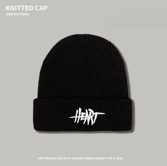 Popular letter embroidered knitted hat (A-417 black)
