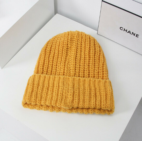 Popular pine warm pullover knitted hat (A-93 yellow)