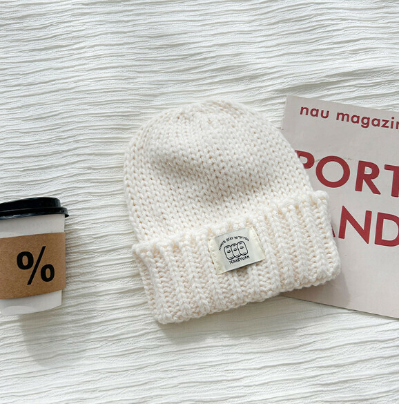 Hot style versatile loose warm knitted hat (G141 white)