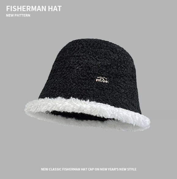Popular versatile lambswool bucket hat (E-573 black)