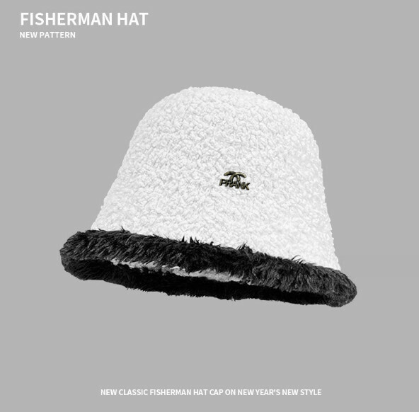 Popular versatile lambswool bucket hat (E-573 white)