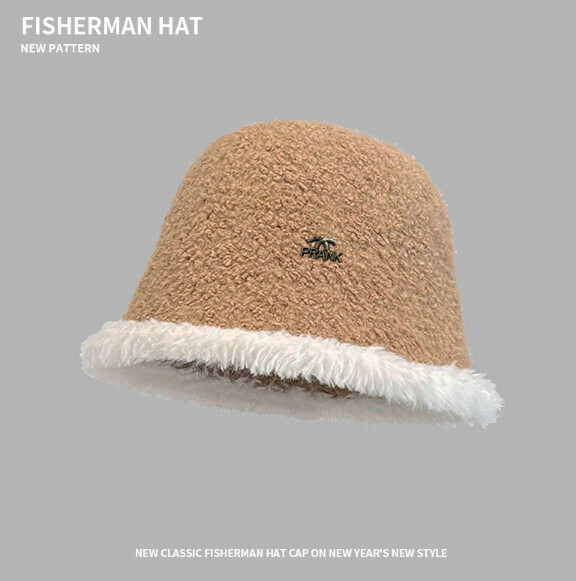 Hot style versatile lambswool bucket hat (E-573 khaki)