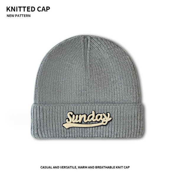 Hot style versatile ear protection knitted hat (A-487 gray)