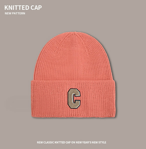 Popular letter C versatile knitted hat (A-480 orange)